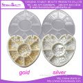 Hottest metal ring circle Hollow out shape for nails Gold or Silver Nail art Metallic Accessories